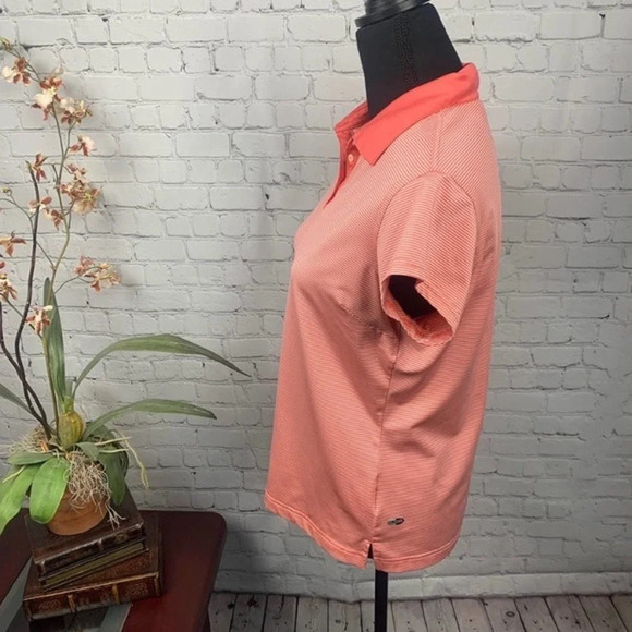 ADIDAS | Coral Pin Stripe Climacool Golf Polo Large - Picture 2 of 6